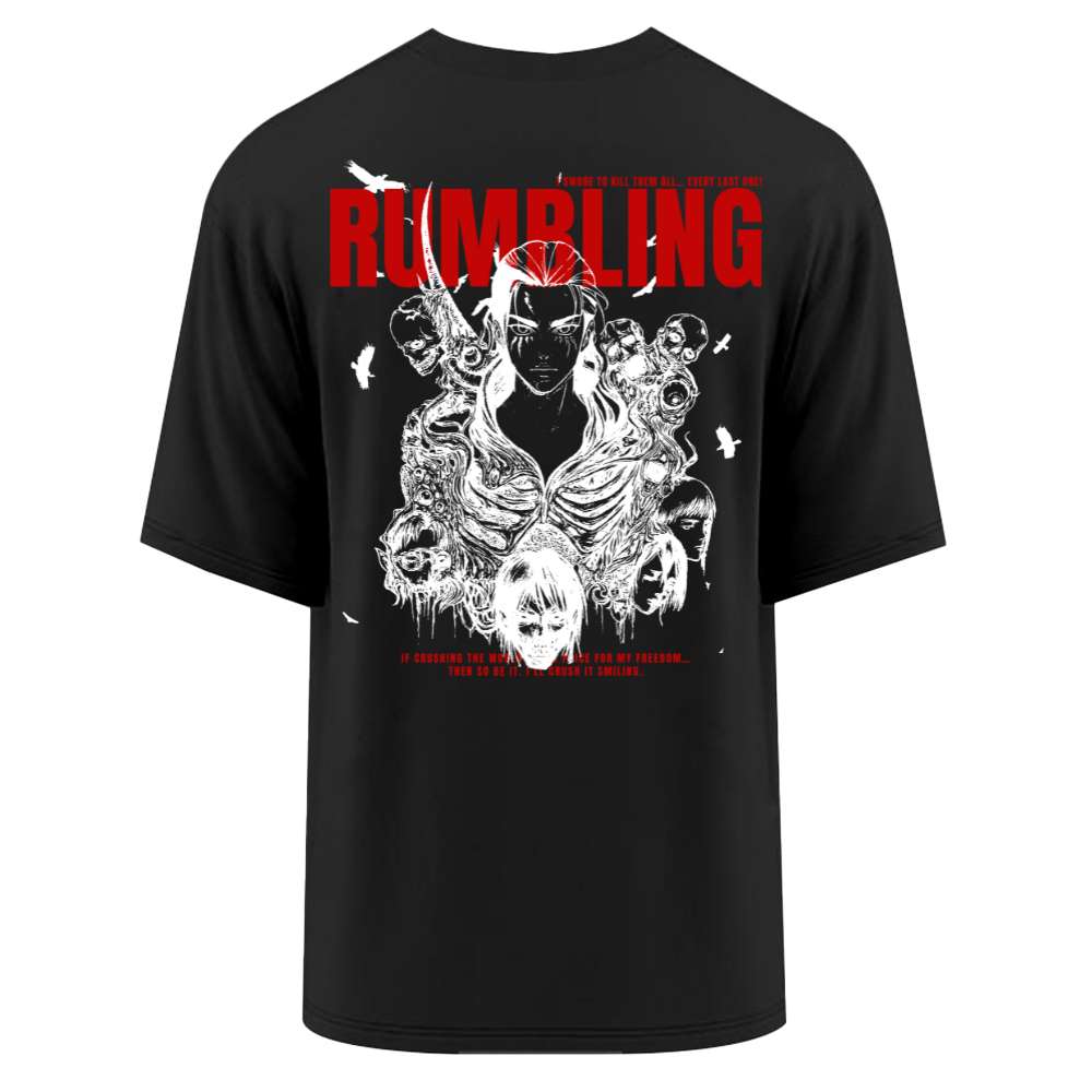 EREN BLACK OVERSIZE T-SHIRT - ATTACK ON TITAN