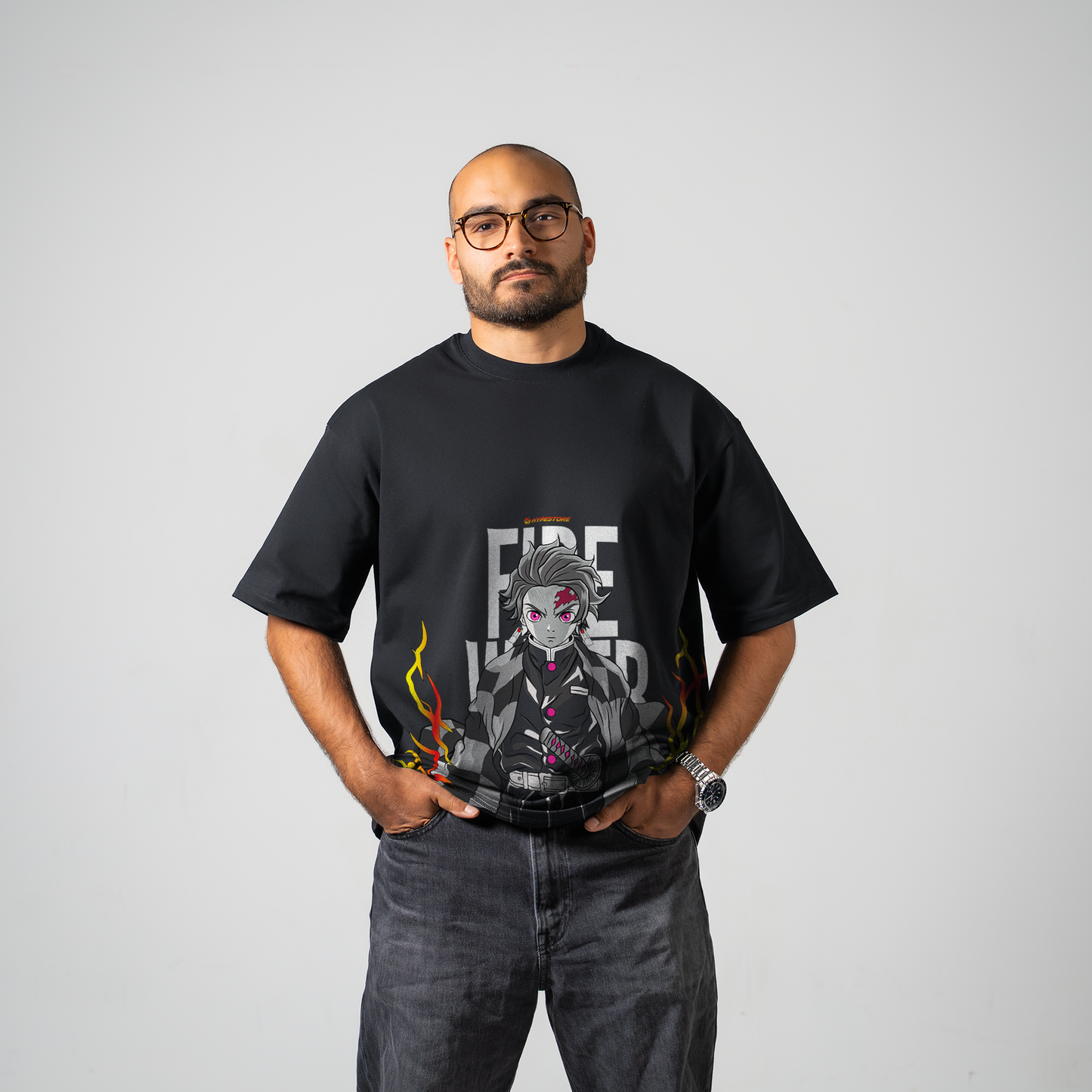 TANJIRO FIRE OVERSIZE T-SHIRT - DEMON SLAYER