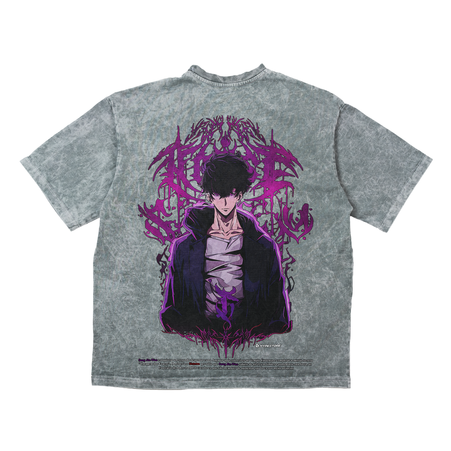 JINWOO GRAY OVERSIZE T-SHIRT - SOLO LEVELING