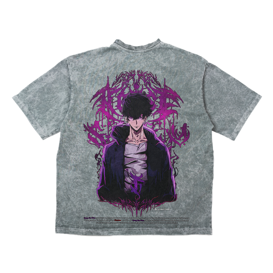 JINWOO GRAY OVERSIZE T-SHIRT - SOLO LEVELING