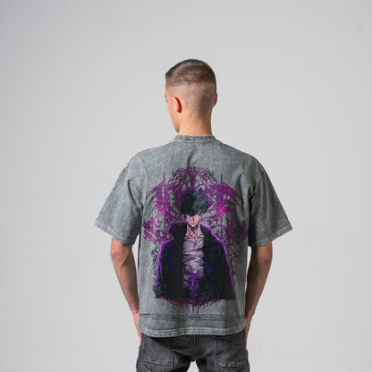 JINWOO GRAY OVERSIZE T-SHIRT - SOLO LEVELING