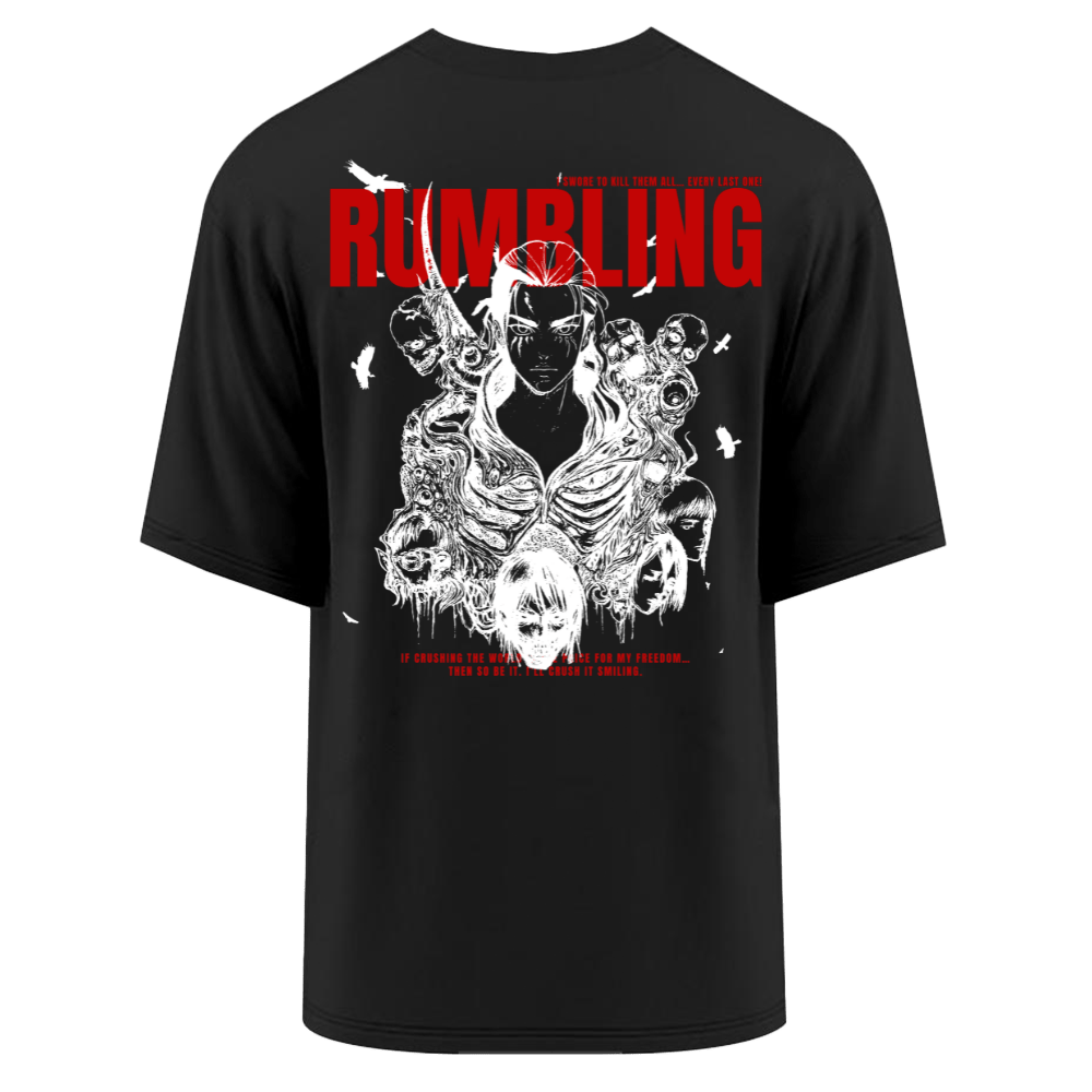 EREN BLACK OVERSIZE T-SHIRT - ATTACK ON TITAN - Hypestore