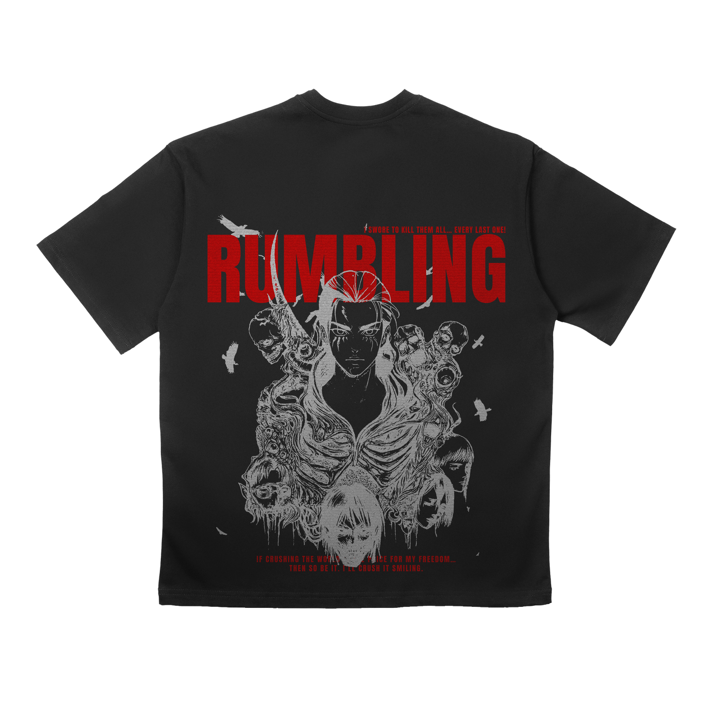 EREN BLACK OVERSIZE T-SHIRT - ATTACK ON TITAN