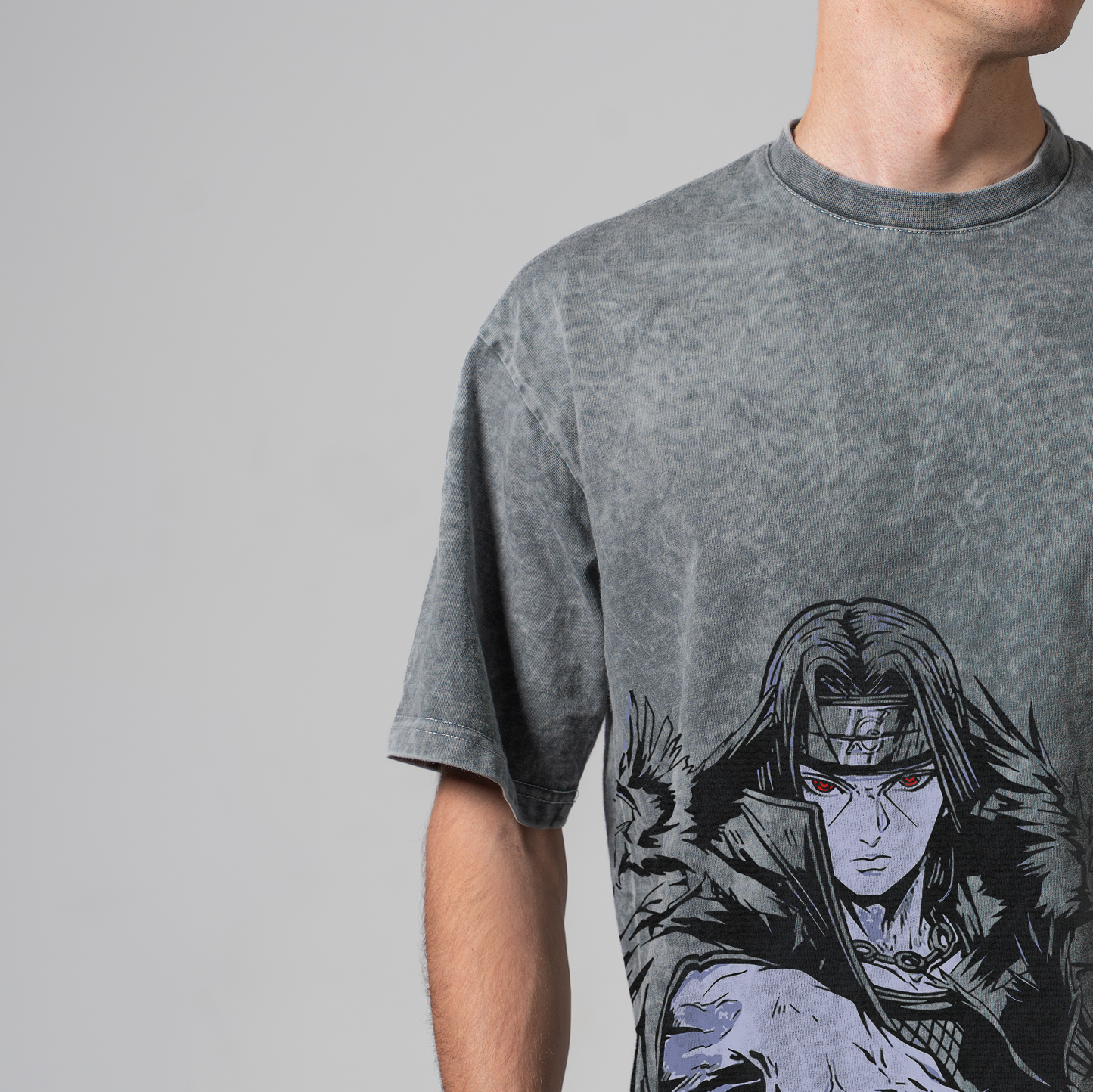 ITACHI GRAY OVERSIZE T-SHIRT - NARUTO
