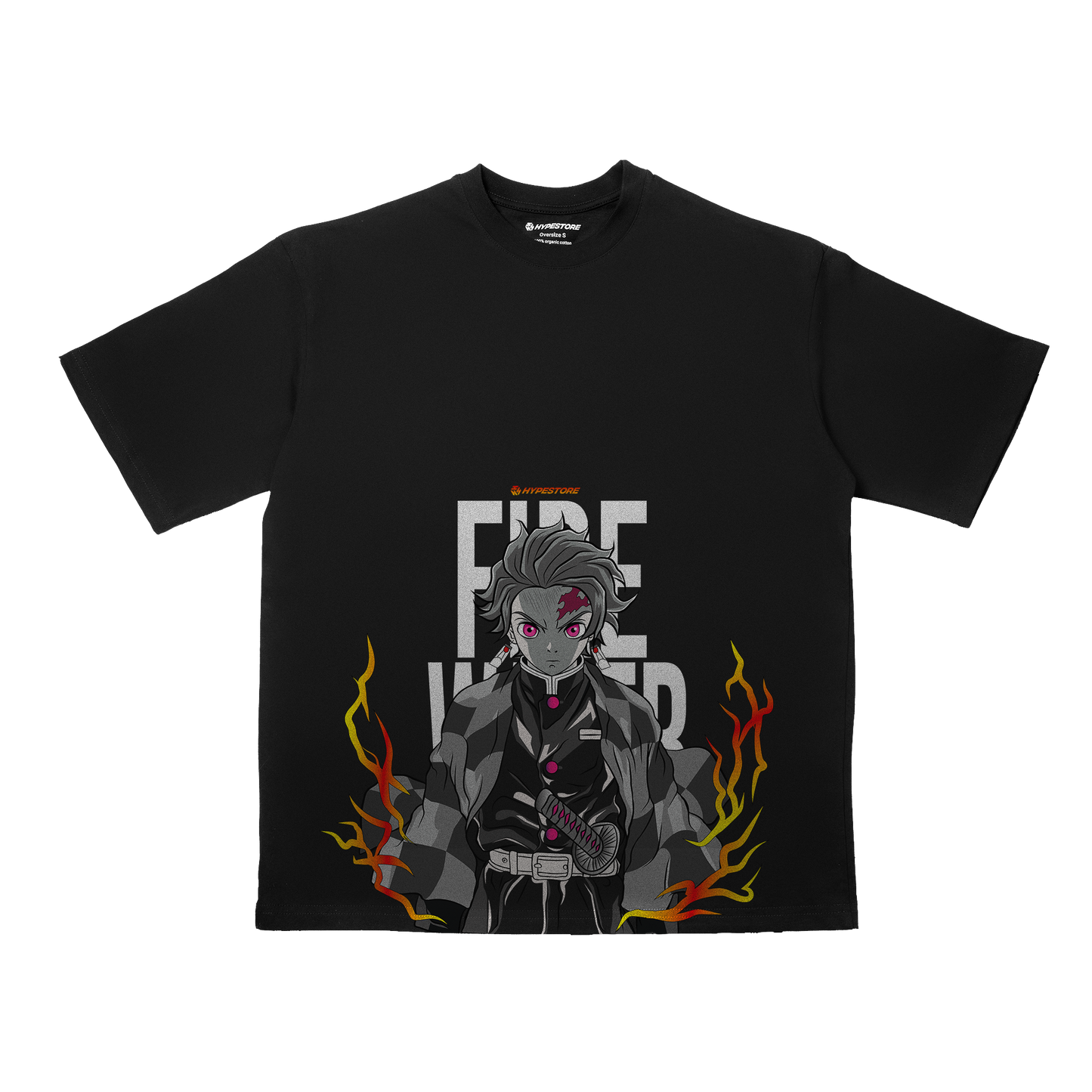 TANJIRO FIRE OVERSIZE T-SHIRT - DEMON SLAYER